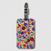 Bright Spring Pansies Floral Garden Pattern ラゲッジタグ (正面縦)