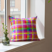 Bright Squares of Rainbow Colors クッション