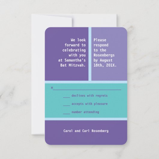 Bright Star of David RSVP返信 招待状 (裏面)