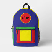 "Bright Start" Primary School Bag/Custom Monogram プリントバックパック (正面)