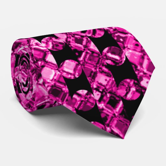 Bright Stylish Purple Glitter Pattern ネクタイ (ロール)