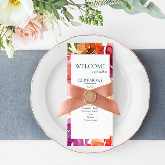 Bright Summerカラフルカスタムウェディングプログラム プログラム