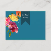 Bright Summerカラフルフローラ結婚のWebサイトカード 名刺 (裏面)