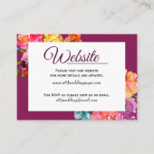 Bright Summerカラフルフローラ結婚のWebサイトカード 名刺 (正面)