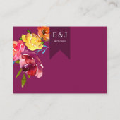 Bright Summerカラフルフローラ結婚のWebサイトカード 名刺 (裏面)