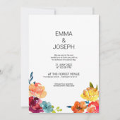 Bright Summerカラフルモダン結婚フローラI 招待状 (正面)