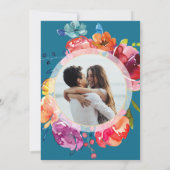 Bright Summerカラフルラウンドフローラ結婚のI Inv 招待状 (裏面)