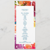 Bright Summerカラフル結婚のフラットメニュー&ドリンク メニュー (裏面)