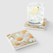 Bright Summer Daisies Flowers ストーンコースター (横)