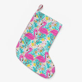 Bright summer pattern with flamingo, hearts, ice-c スモールクリスマスストッキング (正面 (吊り時))