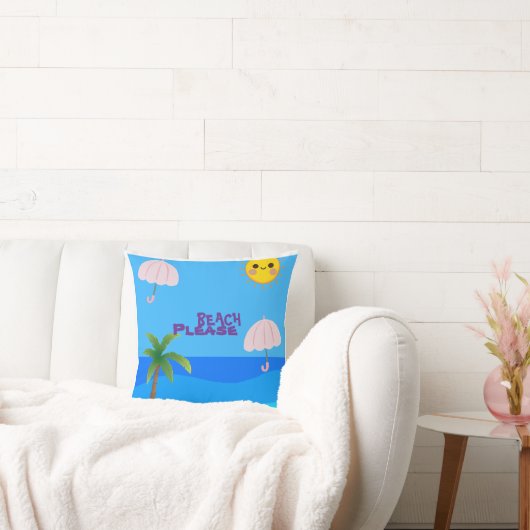 Bright Summer Vibes Decorative Throw Pillow  クッション (ソファ)