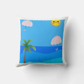 Bright Summer Vibes Decorative Throw Pillow  クッション (裏面)