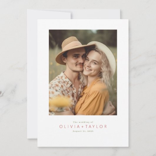 Bright Summer Wildflowers Boho Photo 結婚's 招待状 (裏面)
