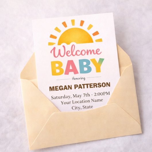 Bright Sun Baby Welcome Style 招待状