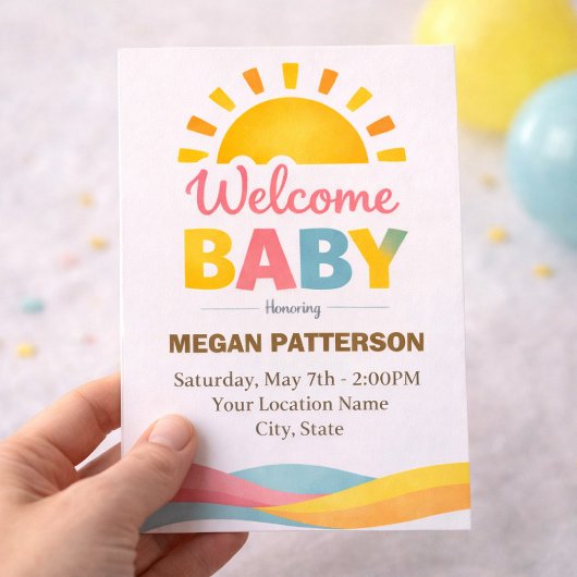 Bright Sun Baby Welcome Style 招待状