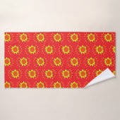 "Bright Sun" Red Beach Towel バスタオル (バスタオル)