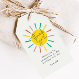 Bright Sun Script子供の誕生日パーティーありがとう ギフトタグ