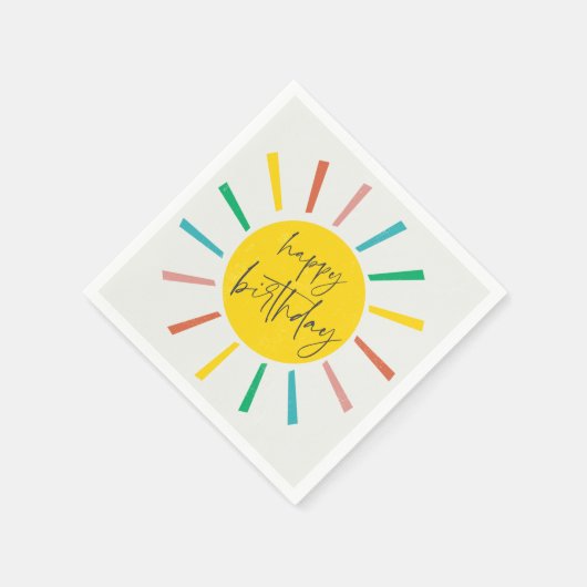 Bright Sun Script子供の誕生日パーティー スタンダードカクテルナプキン (角)