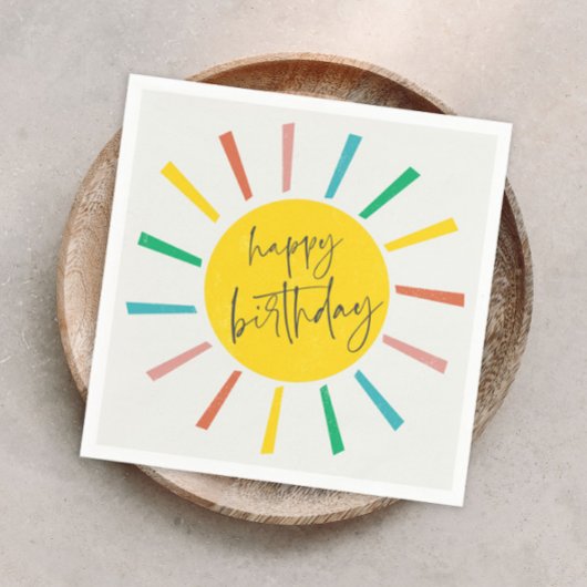 Bright Sun Script子供の誕生日パーティー スタンダードカクテルナプキン