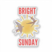 Bright Sunday Sun & Birds Sticker シール (正面)