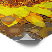 Bright Sunflower Circle Mosaic Digital Art Print ポスター (角)