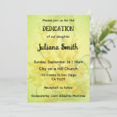 Bright Sunflower  Lime Green Dedication Invitation 招待状 (スタンド正面)