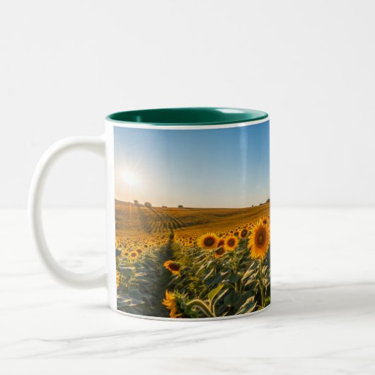 Bright Sunflower Mug – Cheerful Floral Gift Item ツートーンマグカップ (左)