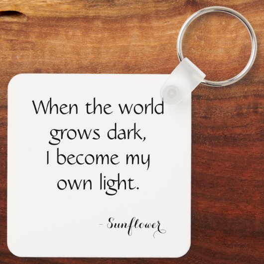 Bright sunflower on green background キーホルダー (裏面)