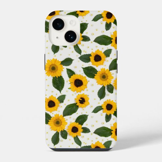 Bright sunflower pattern iPhoneケース (裏面)