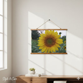 Bright Sunflower Photo Tapestry for Wall Decoratio 吊り下げ型タペストリー