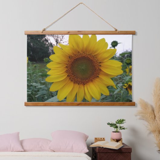 Bright Sunflower Photo Tapestry for Wall Decoratio 吊り下げ型タペストリー (寝室)
