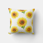Bright Sunflower Watercolor Seamless Pattern クッション (正面)