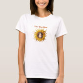 Bright Sunflower With Smiling Girls Face in Center Tシャツ (正面)