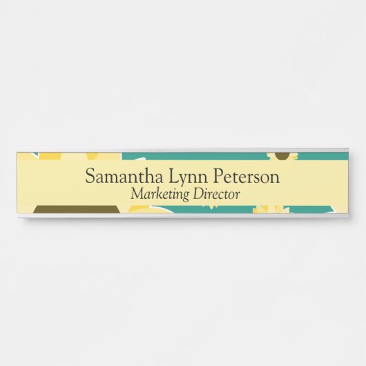 Bright Sunflowers on Green サインプレート (正面)