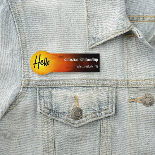 Bright Sunset ArtworkプロフェッショナルHello Script 名札 (インサイチュ)