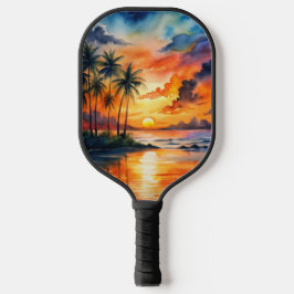 BRIGHT SUNSET ON THE BEACH SCENE ピックルボールラケット