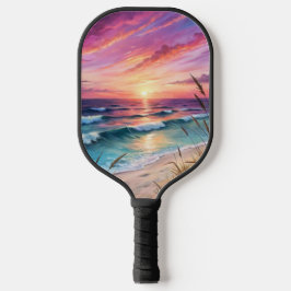 BRIGHT SUNSET ON THE BEACH SCENE ピックルボールラケット