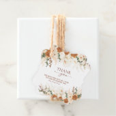 Bright Terracotta Boho Floral Thank You フェイバータグ (インサイチュ)