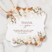 Bright Terracotta Boho Floral Thank You フェイバータグ (正面)
