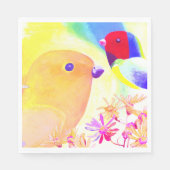 Bright Tie-Dye Birds スタンダードランチョンナプキン (正面)