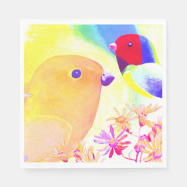 Bright Tie-Dye Birds スタンダードランチョンナプキン