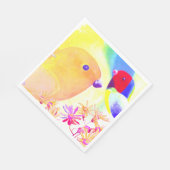 Bright Tie-Dye Birds スタンダードランチョンナプキン (角)
