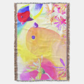 Bright Tie-Dye Birds スローブランケット (正面縦)