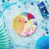 Bright Tie-Dye Birds ペーパープレート (パーティー)
