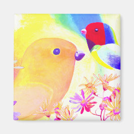 Bright Tie-Dye Birds マグネット