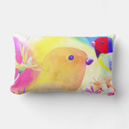 Bright Tie-Dye Birds ランバークッション