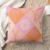 Bright & Trendy Beach Patchwork Throw Pillow  クッション (ブランケット)