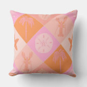 Bright & Trendy Beach Patchwork Throw Pillow  クッション (正面)