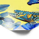 Bright tropical colourful plant butterflies poster フォトプリント            (角)