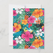  Bright Tropical Hibiscus Wedding 出欠カード (裏面)
